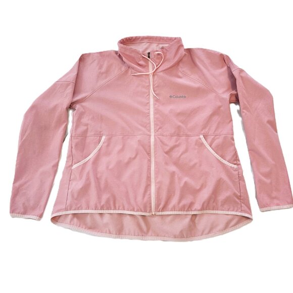 Columbia Pink High-Neck Swing Windbreaker Coat XL - Picture 1 of 11